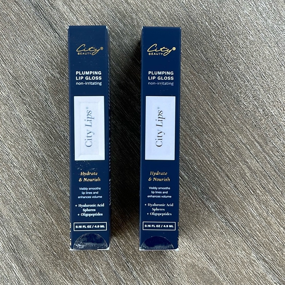 City Lips City Beauty Plumping Lip Gloss NEW Pink Nude & Tinsel Town